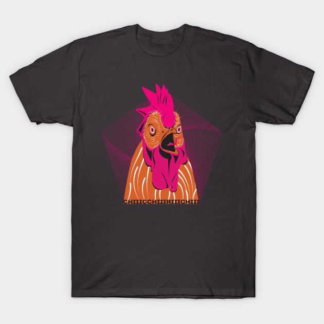 Screaming Rooster T-Shirt by Stecra